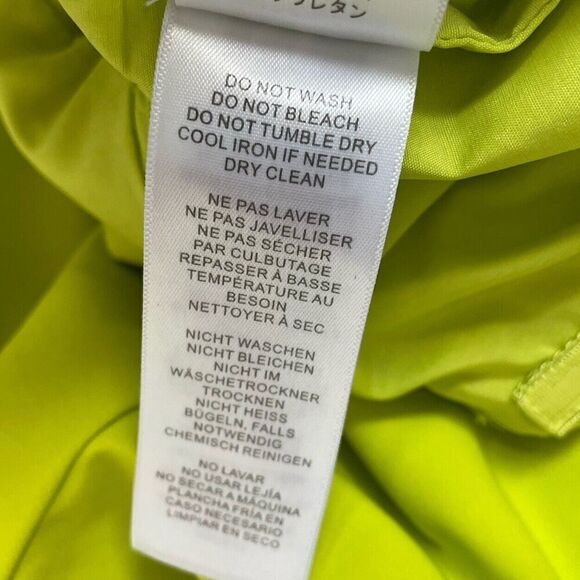 AIDAN Aidan Mattox Gown Women 6 Neon Green One Shoulder Sheath Cut Out High Slit - Picture 10 of 11